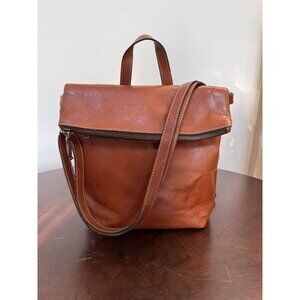 Patricia Nash Luzille Leather Convertible Backpack Tote Tan Camel Bag EUC Clean